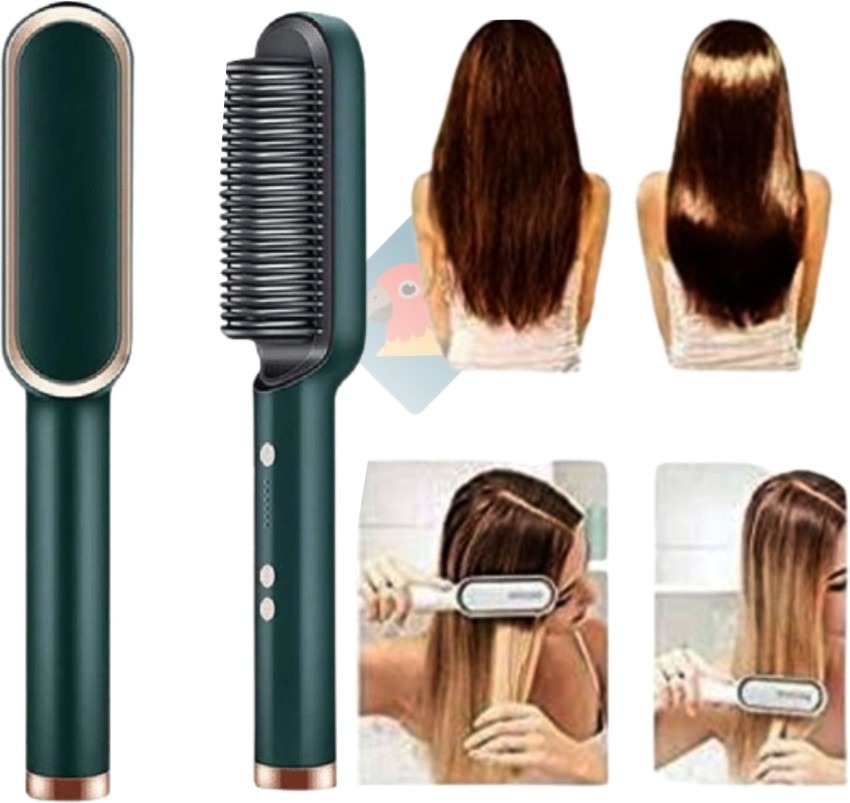 909 Hair Straightening Brush | Electric 2‑in‑1 Straightener & Curler | Heating Styling Comb | Quick 3‑Minute Styling - Image 2