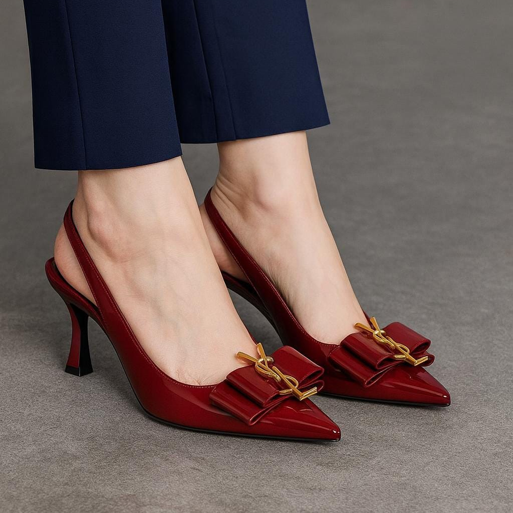 YSL Inspired Slingback Heels Providing Elegant Style With Sophisticated Look Durable Quality Comfortable Wear