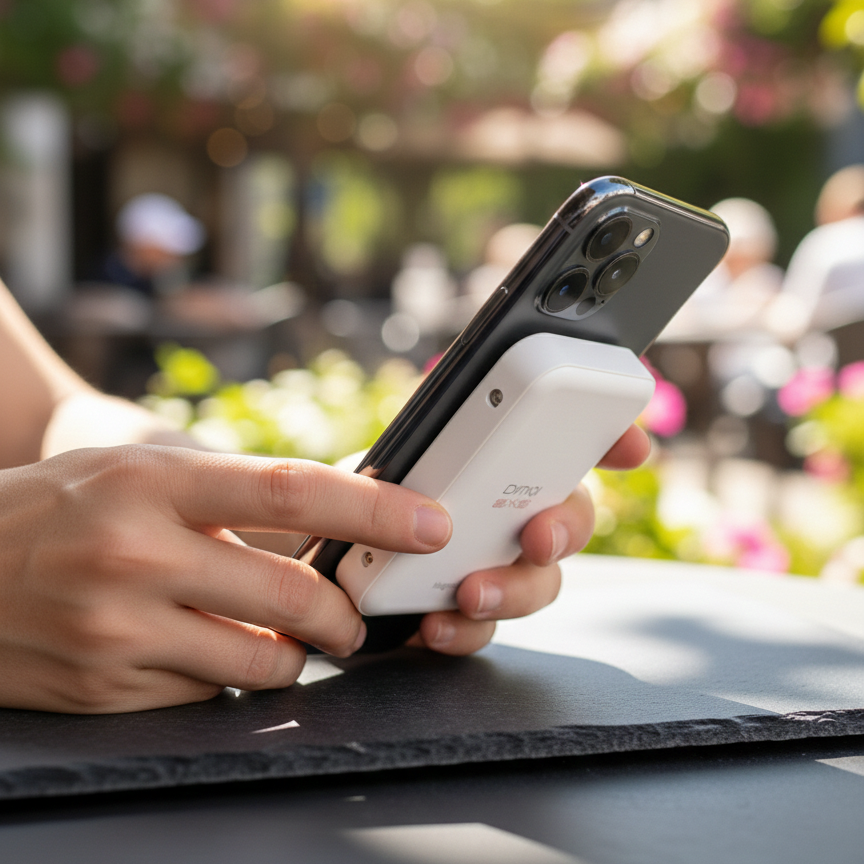 DIMIQI Magnetic Wireless Battery Pack – Ultra-Slim Portable Charger for MagSafe-Compatible Devices 5000 mah