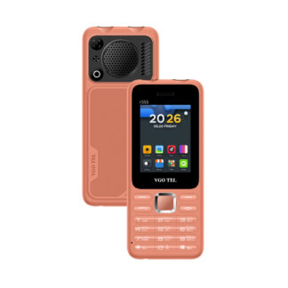 VGO TEL i555 Rugged Feature Phone | 2.4" Display | Dual SIM | Loud Speaker | Big Battery | Salmon Pink