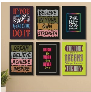 Set of 6 Wooden Wall Art Phototile Frames Spiritual Touch Stylish Decor for Elegant Home Interiors