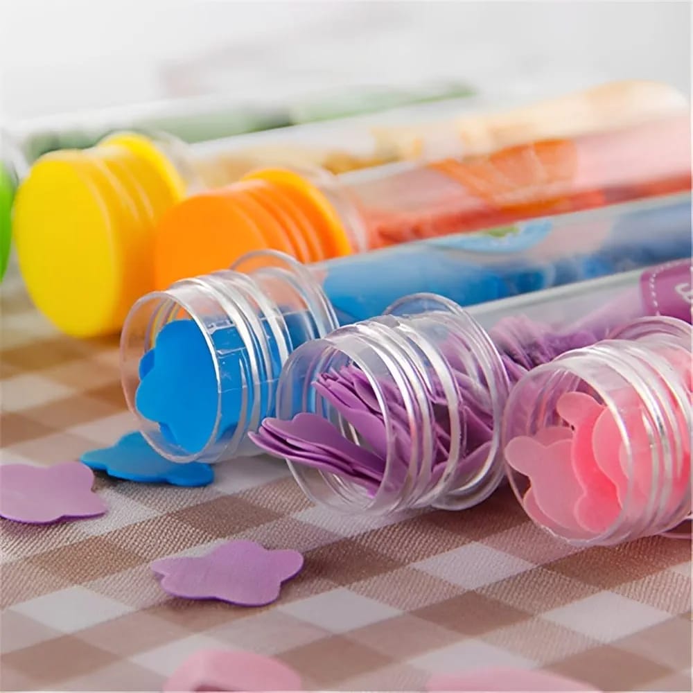 100 Pcs Disposable Flower Paper Soap With Portable Tube Multi Color Travel Sheets For Hand Washing And Outdoor Use Premium Quality (Random Color) - Image 4