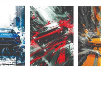SET OF 3 CAR WALL PHOTOTYPE FRAME