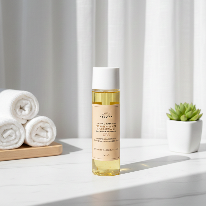 Eracos GB3 Cleanser Toner Micellar Water Gentle Formula Removes Makeup Clears Impurities Refreshes Skin Provides Smooth And Healthy Look For Daily Use - 200ml - Image 4