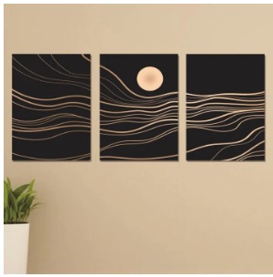 Set of 3 Wall Art Wooden Phototile Frames for Wall Decor