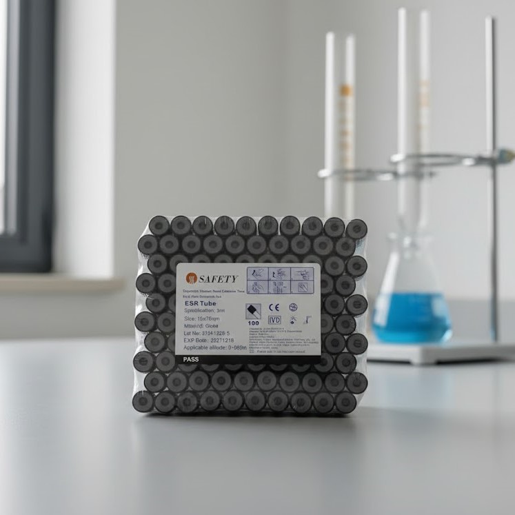 Safety Black Collection Tube – ESR Blood Test Tube 3ML, Secure Sample Collection, 100pcs Laboratory Pack