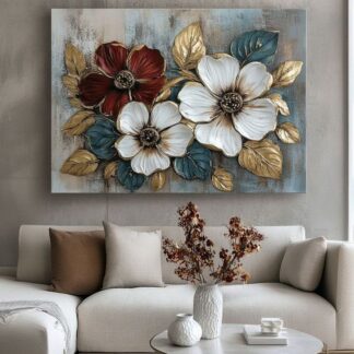 Floral Design Stickytiles Frame Providing Elegant Style Fresh Look  Home Decoration