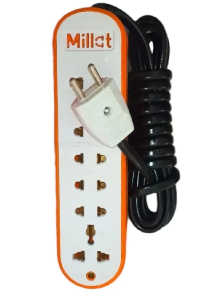 Extension Lead 5‑Way | 4M Copper Wire | Power Switch | Multi‑Socket Extension Cord | White