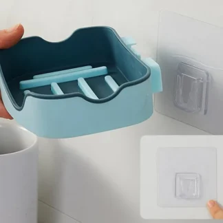 Wall Mounted Soap Dish Holder For Bathroom | Wall Mounted Soap Bar, Holder Rack For Shower Wall, Kitchen, Bathroom (Random Color)