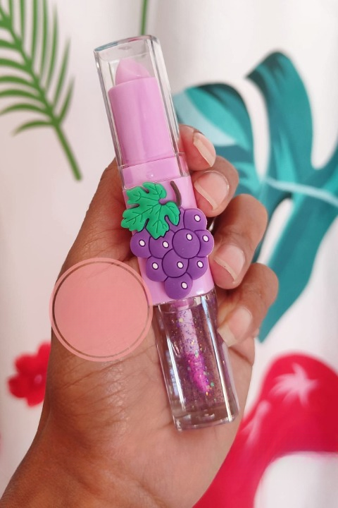 2 In 1 Flavored Fruit Lip Balm Plus Lip Oil Providing Smooth Application Gentle Care - Multicolor - Image 4