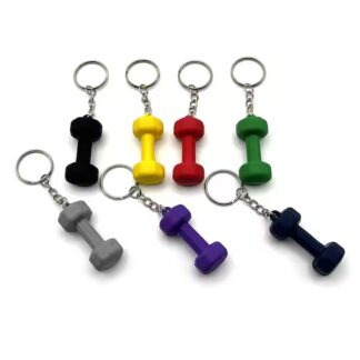 01 PCs Dumbbell Keychain Pendant PVC Barbell Men Car Key Chain Creative Sport Fitness Club Commemorative Small Gift | Key-Chain For Boys & Men's ( Random Color )