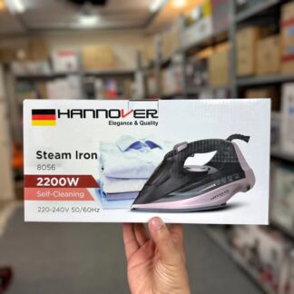 Hannover Steam Iron – 2200W German Lot | Ceramic Soleplate, Vertical & Burst Steam, Self-Cleaning, Adjustable Temperature Control