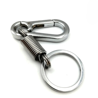 01 PCs Metallic Spring Hook Keychain – Strong Flexible Key Holder for Girls’ Bags & Boys | Matt Chrome Finish | Key-Chain