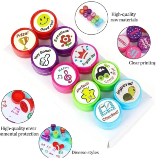 Appreciation Stamps – Kids Stamp Set for Motivation | Self-Inking | Pack of 10