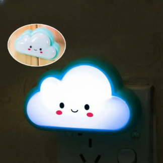 Smiley Cloud Plug-In LED Night Light – Soft Warm Glow Baby Lamp, Kids Night Light for Bedroom & Nursery (Random Color)
