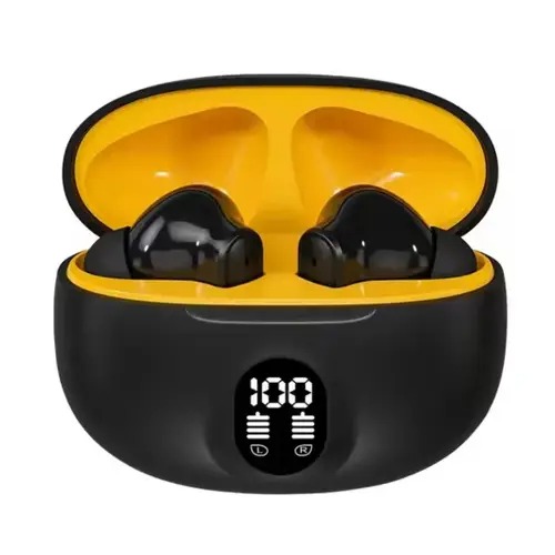 Professional Display Earbuds STEREO 895B Wireless Bluetooth Earbuds | Mic in-Ear Headphones with LED Display | Type C Fast Charging | Bluetooth 5.3 for Android/iPhone ( With Cable - With Box - Random Color )