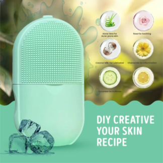 Ice Roller Facial Massage | Silicone Cleansing Ice Lattice | Ice Cube Roller With Scrub –(WITHBOX ) Random Color