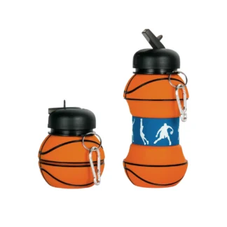 Collapsible Kid's Water Bottle with Basketball Design – Leak-Proof, BPA-Free, Food Grade Silicone(random color)