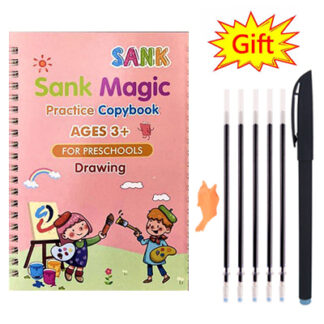 Pack Of 4 Pcs With 5 Refill Copybooks Pen Magic Copy Book Free Wiping Children's Kid Writing Sticker Practice Copybook For Calligraphy