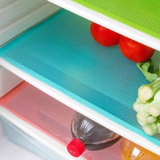 Refrigerator Mats Shelf Liners, 45 ×150cm Plastic Refrigerator Liners Washable Can Be Cut Waterproof Refrigerator Pads Fridge Mats Drawer Table Placemats (1 Roll Multicolors)