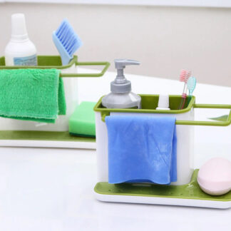 3-in-1 Soap Pump Dispenser With Sponge Holder Liquid Dispenser Container Hand Press Soap Organizer Kitchen Cleaner Tools hot with Self Draining Sink Tidy Organizer Brush Sponge Cleaning Cloth Holder