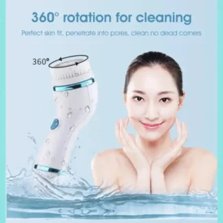 Cnaier 4 in 1 Electric Cleanser | Facial Cleansing Brush & Massager - Face Brush Set | Electric Rotating Face Scrubber for Deep Cleaning, Exfoliating, Blackhead Removing AE-8286