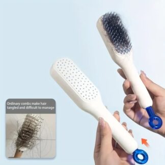 Self Cleaning Magic hair brush, One-click Cleaning Telescopic Hair Comb –  (random Color)