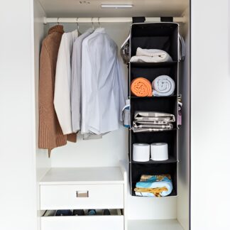 5 Shelf Clothes Hanging Organizers Pant Organizer Wardrobe Section Storage Closet Organiser  (random color)