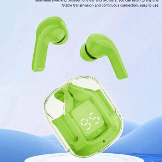 Air31 Earbuds Wireless Crystal Transparent body | Air 31 Bluetooth Ear Bud - with pouch (random color)