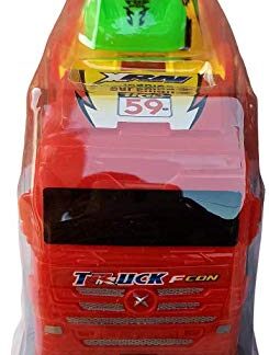 Double decker Trailer Truck | Car Carrier Truck with 4 Cars Included Toy for Kids (Random color)