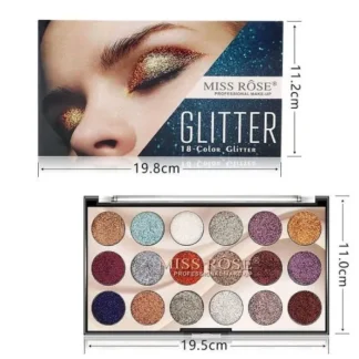 Miss Rose 18 Colors Sequins Glitter Powder High Gloss Pearly Eye shadow Palette
