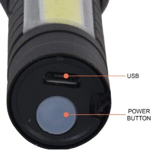 USB Charging XPE+COB LED Flashlight Lamp Torch With Clip Three Mode Zoomable Lamp Built in Battery with Box