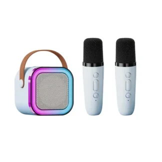 Mini Portable Karaoke Bluetooth Speaker with 2  Mike Audio Integrated Microphone Home Karaoke Wireless Bluetooth Speaker(Random Color)