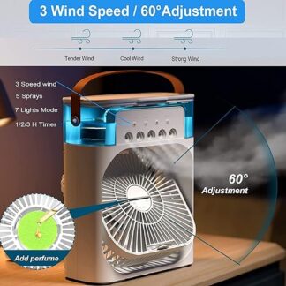 Mini air cooling fan multifunction usb new household  portable air conditioner humidifier strong wind | protable fan | portable air cooler (random color)