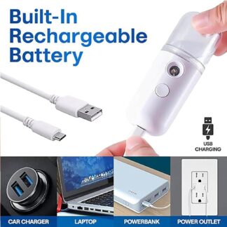 Nano Facial Mist Sprayer, 30ml Handy Atomization Machine Face Moisturizing Hydration  USB Charging (random color)