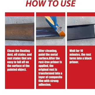 Rust paint Metallic Paint  Anti Rust Protection Coating for removing rust from metal (with brush )Steel Box - 300gm