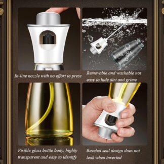 Oil Spray Dispenser / Oil Spray Bottle Pump for Cooking, BBQ, Baking, Frying, Salad (Random color) 170ml