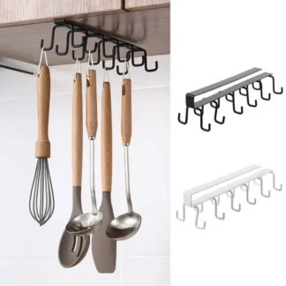 10 hooks Mug Cups Wine Glasses Storage Hooks Kitchen Utensil Ties Belt and Scarf Organizer Hanging Hook Rack Holder Under Cabinet Closet (random color )
