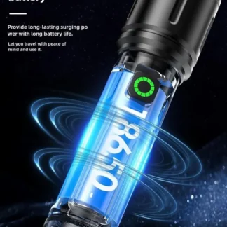 Rechargeable White Laser Super Battery Aluminum LED Flashlight, Body  Tactical,Long Battery Zoomable, Light