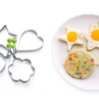 Pack of 4 Egg Shaper Kitchen Tools Star, Heart, Round, Flower Shaped Stainless Steel -  (random color )