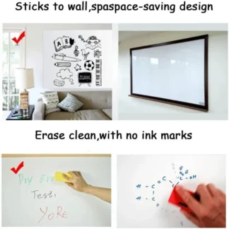 Artisan - Dry Erase Whiteboard Sticker Vinyl Sticker, Self-adhesive & reusable White Board Peel Stick for School,Office,Home,Kids Drawing with 2 erasable markers(good quality )