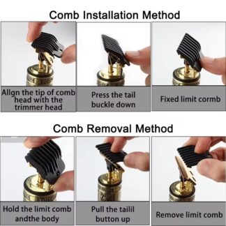 (plastic body) Vintage T9 Hair Trimmer Cordless Professional Hair Clippers Electric Trimmers For Men Metal head (random color)