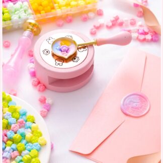 Wax Set With 3 Different Brass Stamps With Holder - Spoon - Candle - Heating Stand (10 colors wax About 520 beans)