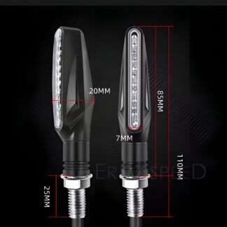 Pack of 1 pair(2pcs) - Audi Flow Style Led Motorcycle Turn Signals Indicator Amber Light