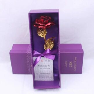 24k Gold Plated Rose (With Love Holder Box) Gift Ramazan Greeting Mother's Day Gift Flower Gold Dipped Rose