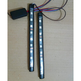 2Pcs RGB 17cm Silicon Flexible 9-LED Strip DRL Daytime Multicolor Light | SMD LED Fancy Light (RGB) For Car Bumper And Bikes