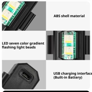 Universal Led Aircraft Strobe Lights Motorcycle Anti Collision Warning Light with USB Charging 7Colors Turn Signal Indicator