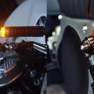 Dual Color Turn Signal Indicator Motor Cycle Handle Grip Bar Blinker Side Marker Lamp Motorcycle Decoration Handlebar End Light (2 Pcs) ( Yellow  color)