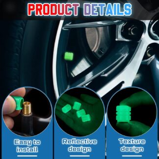 PACK OF TWO Glow in The Dark Tire Valve Caps Fluorescent Stem Car Universal Air Cap Auto Covers Cars Motorcycles SUV Trucks Bikes Accessories ( Random Colors )