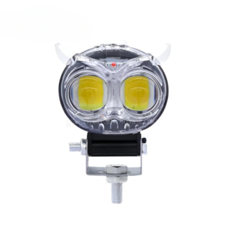 Pack of 1 Owl Fog Light for Bikes metal body  - 8 Working Modes LED Motorcycle Fog Headlights with Multicolor DRL, Universal Fitment, and Auxiliary Spotlights